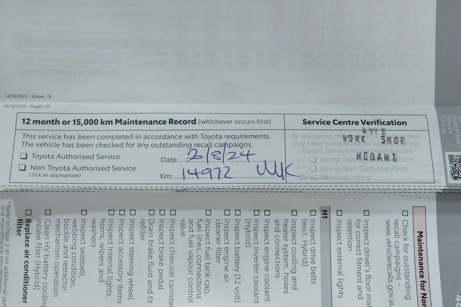 2024 Toyota Kluger GXL HYBRID AWD