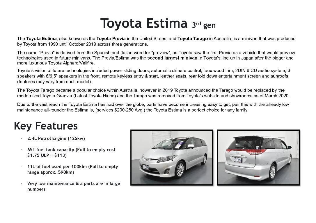 2014 Toyota Estima ESTIMA