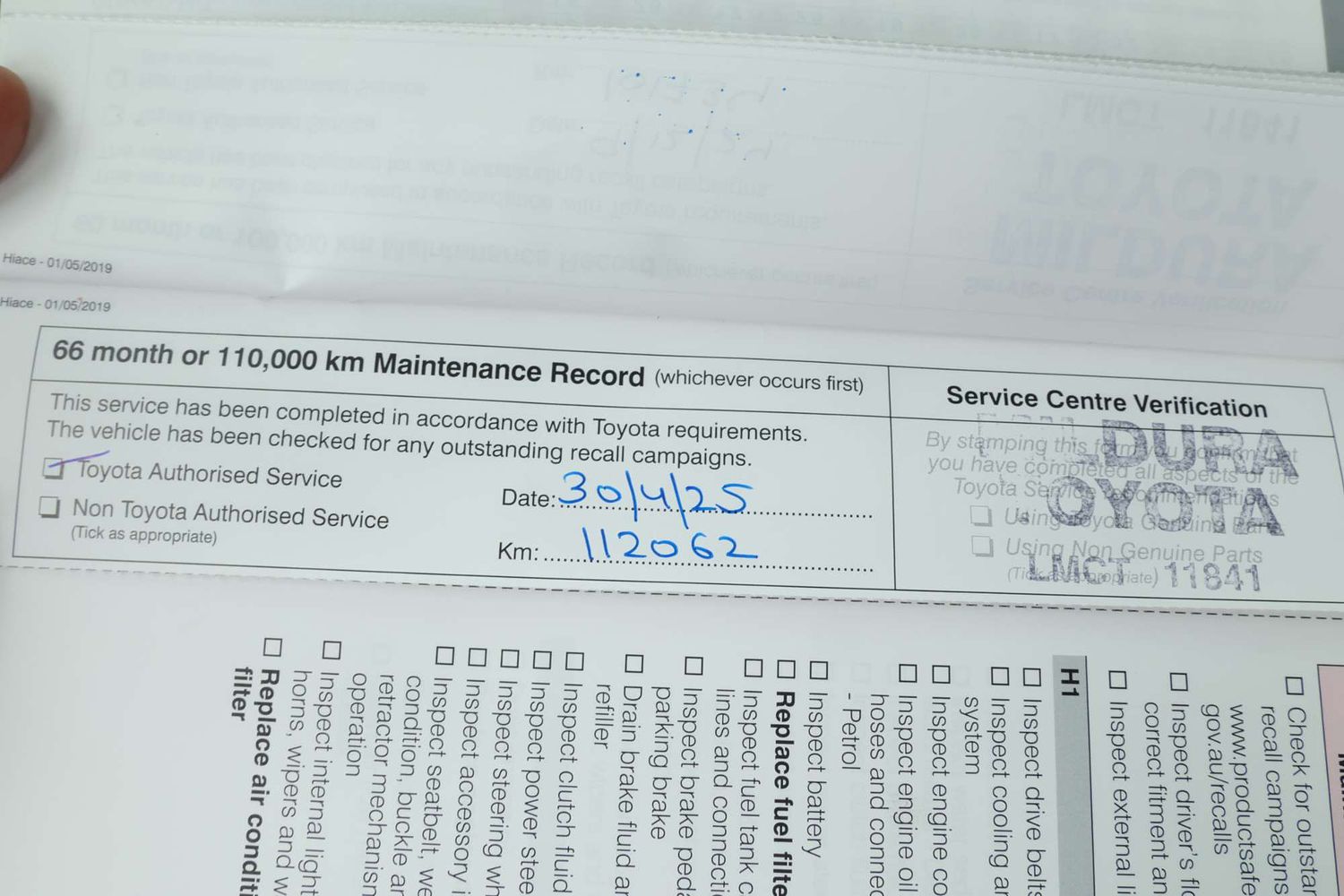 2019 Toyota Hiace Commuter