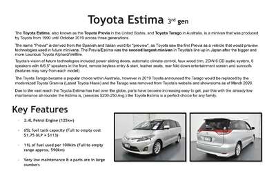 Toyota Estima Aeras 3.5l V6 7 Seater